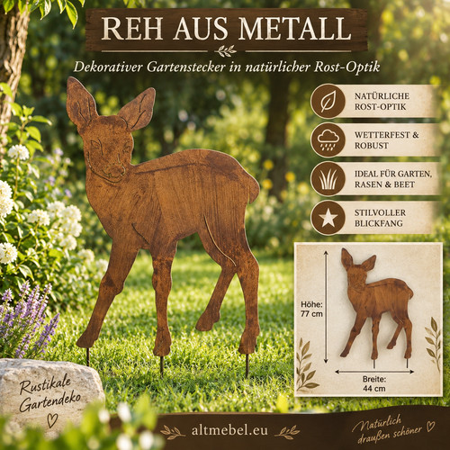 Bambi metall edelrost cm - edelrost, 77