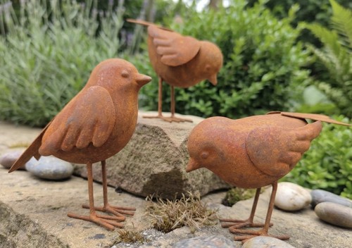 3er set edelrost vögel - 3er,