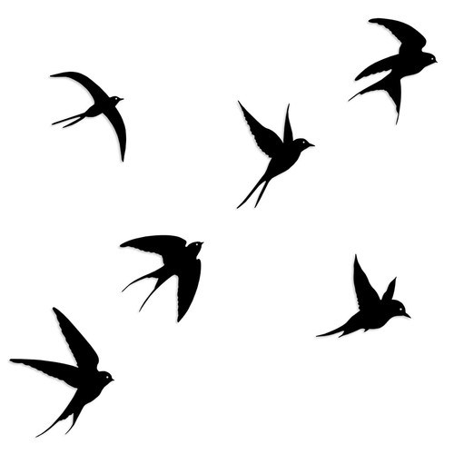 Vögel wanddekoration metall - vögel,