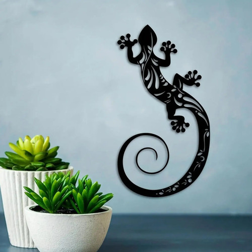 Metall gecko wanddekoration - gecko,