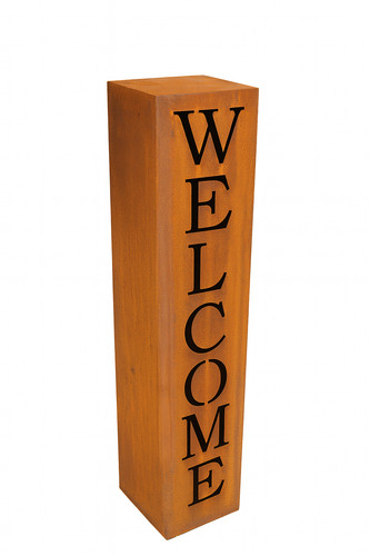 Welcome säule gartendeko - welcome,