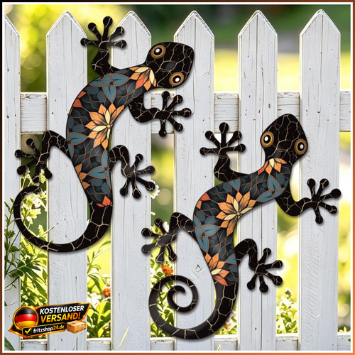 Wanddekoration gecko metall - gecko,