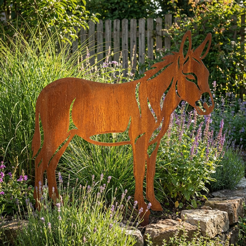 Gartendekoration esel metall - gartendekoration,