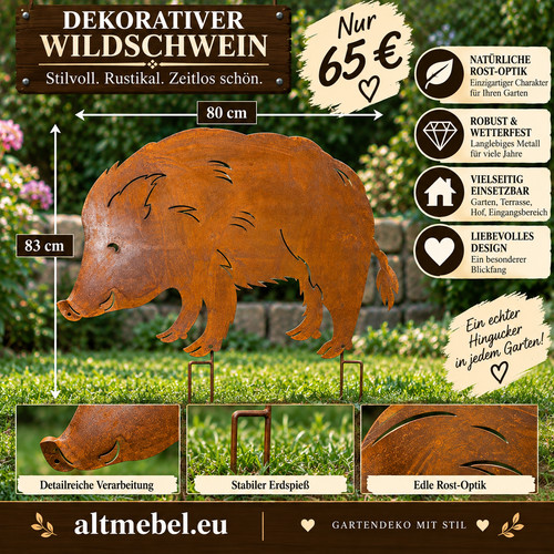 Wildschwein metall edelrost - metall, 83