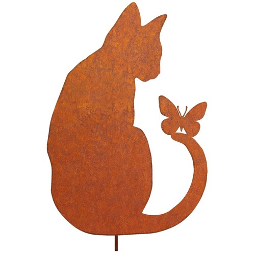 Gartenstatue katze rost - katze,